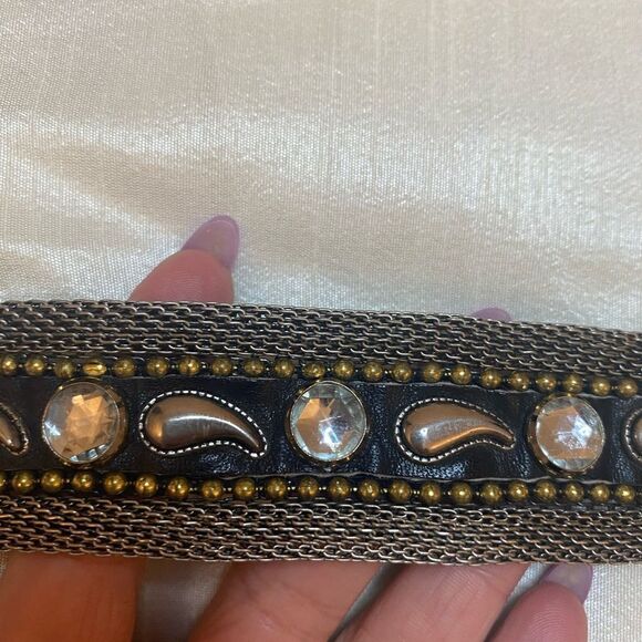 Nanni genuine leather/metal/ crystal belt, L34 inch main image 7